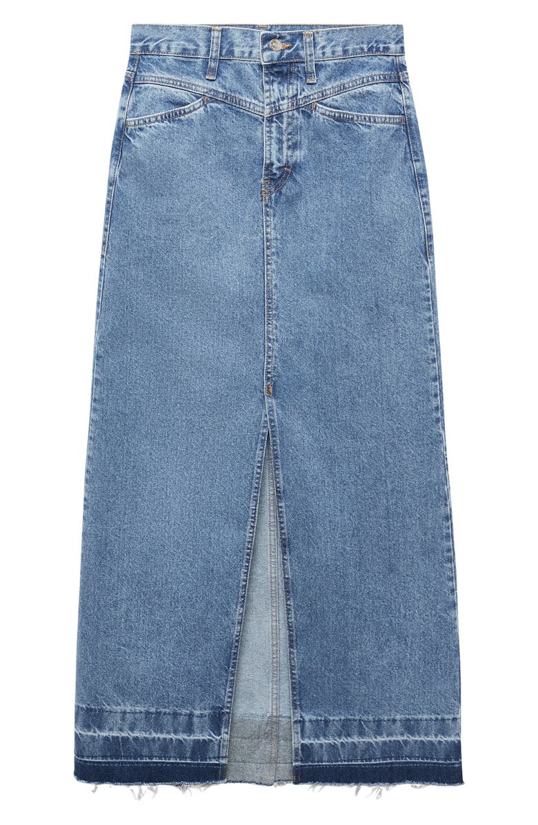 MANGO Denim Midi Skirt, Alternate, color, 