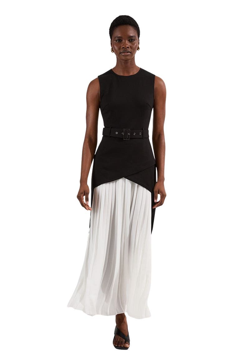 Jersey Pleated Maxi Dress, Main, color, Mono