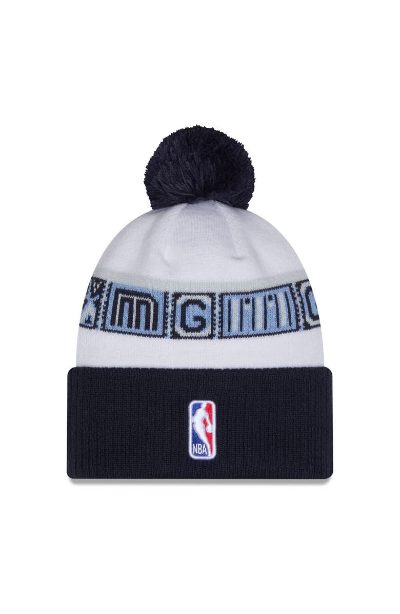 New Era Men's New Era Navy/White Memphis Grizzlies 2025/26 City Edition Cuffed Knit Hat with Pom, Alternate, color, Navy
