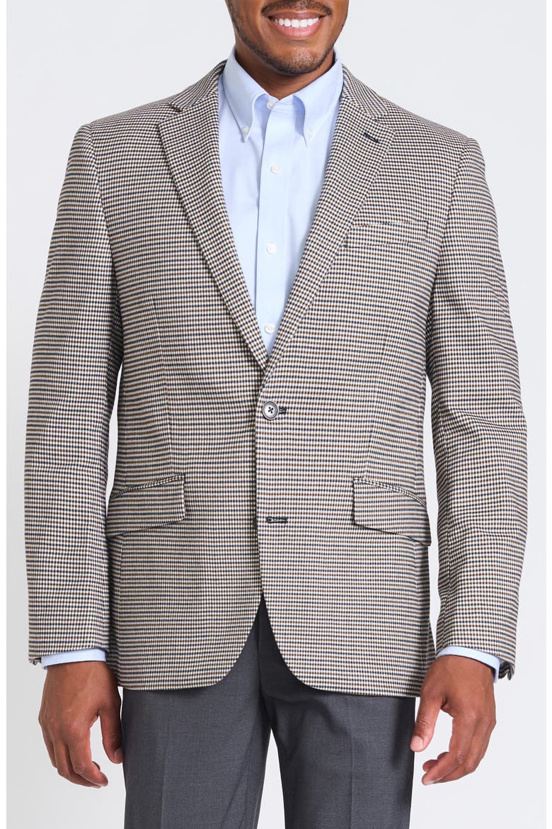 Brown & Navy Houndstooth Blazer, Main, color, BROWN/ NAVY