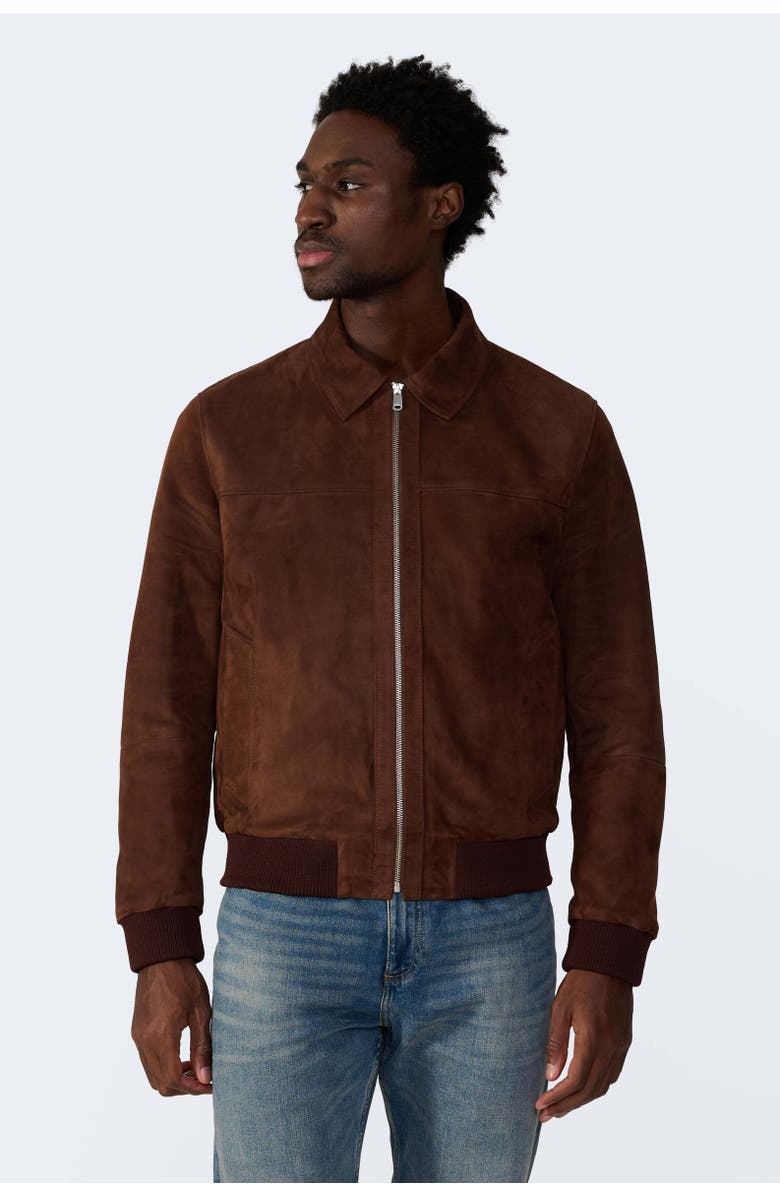 Furniq UK Freddie Suede Jacket, Alternate, color, Brown