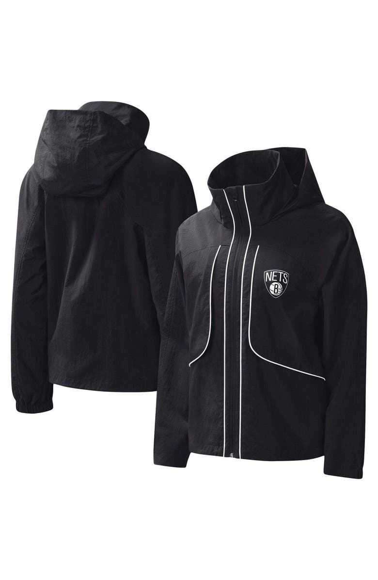 G-III 4HER BY CARL BANKS Women's G-III 4Her by Carl Banks Black Brooklyn Nets Last Shot Full-Zip Hoodie, Main, color, Black