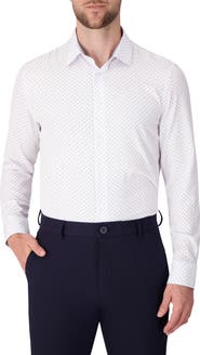 Report Collection Dot Print Slim Fit Stretch Dress Shirt