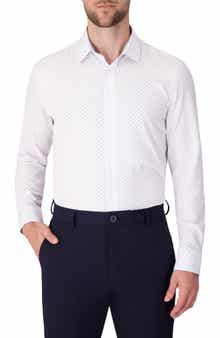 Report Collection Dot Print Slim Fit Stretch Dress Shirt