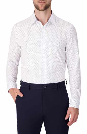 Report Collection Dot Print Slim Fit Stretch Dress Shirt