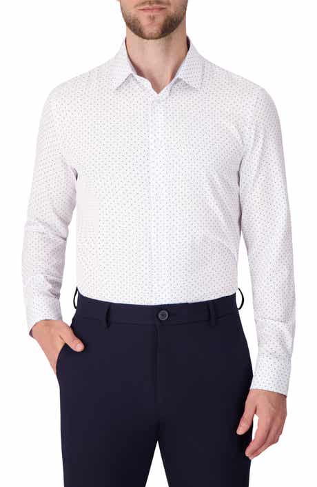 Report Collection Dot Print Slim Fit Stretch Dress Shirt