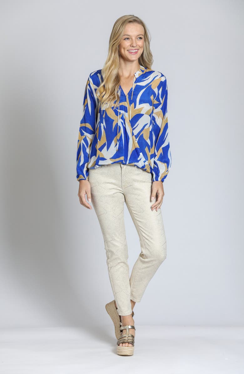 APNY Gold Leaf Print Skinny Jeans, Alternate, color, 