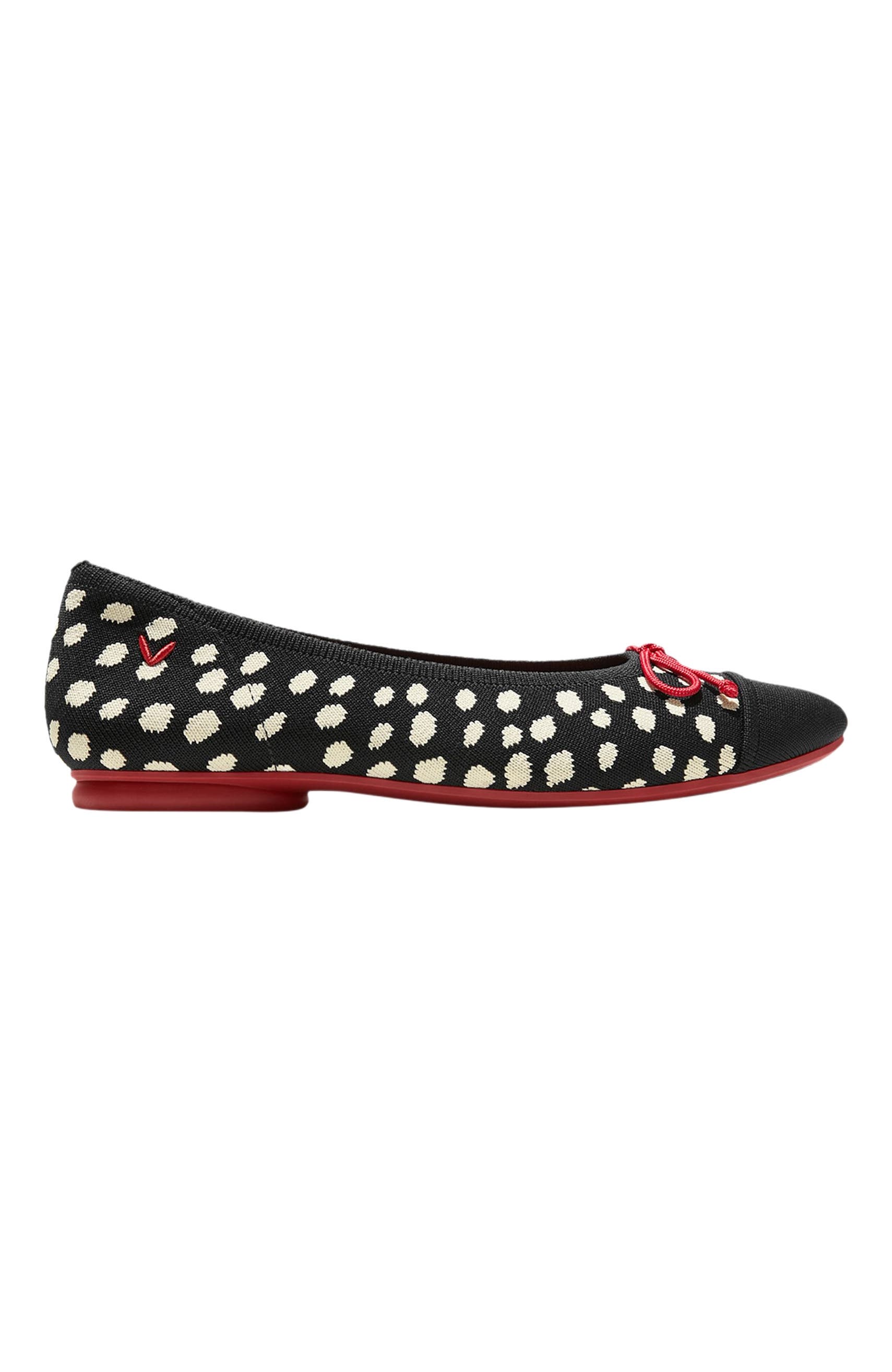 VIVAIA Almond-Toe Bow Flats, Alternate, color, Abstract Dots
