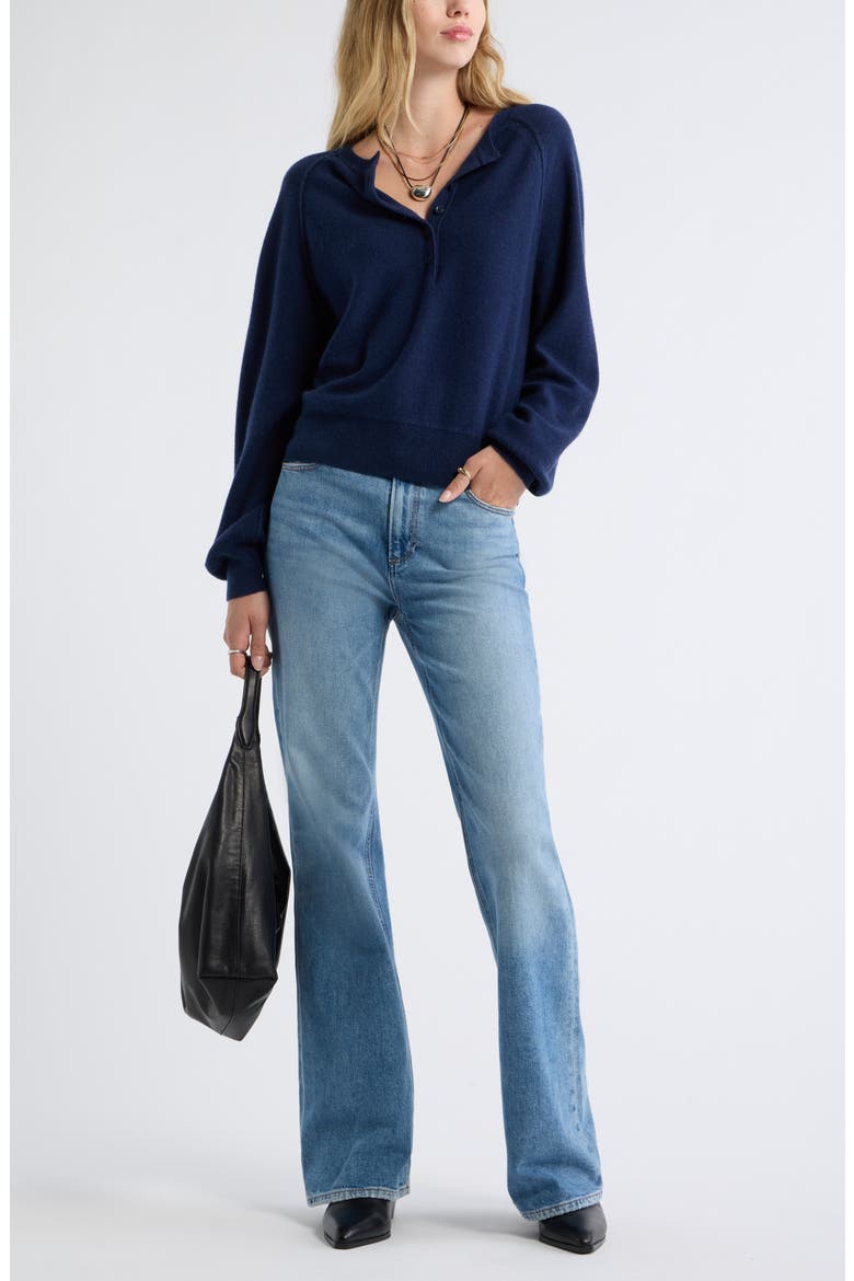 Wool & Cashmere Blend Henley Sweater, Alternate, color, NAVY STILL