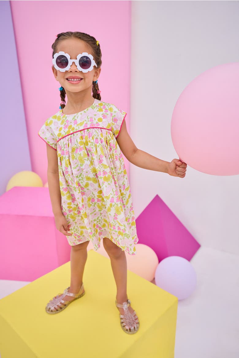 Kids' Floral Charlotte Dress, Alternate, color, Bedford Buttercup