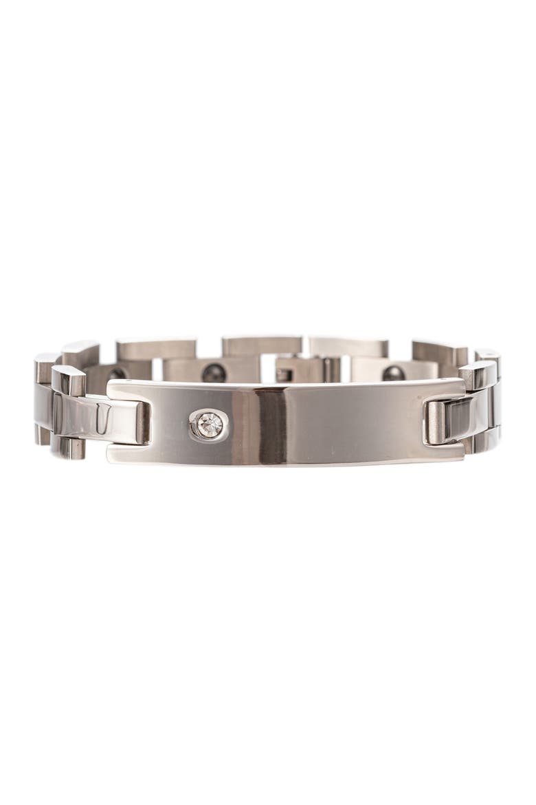 Cameron Titanium Chain link Bracelet, Main, color, SILVER