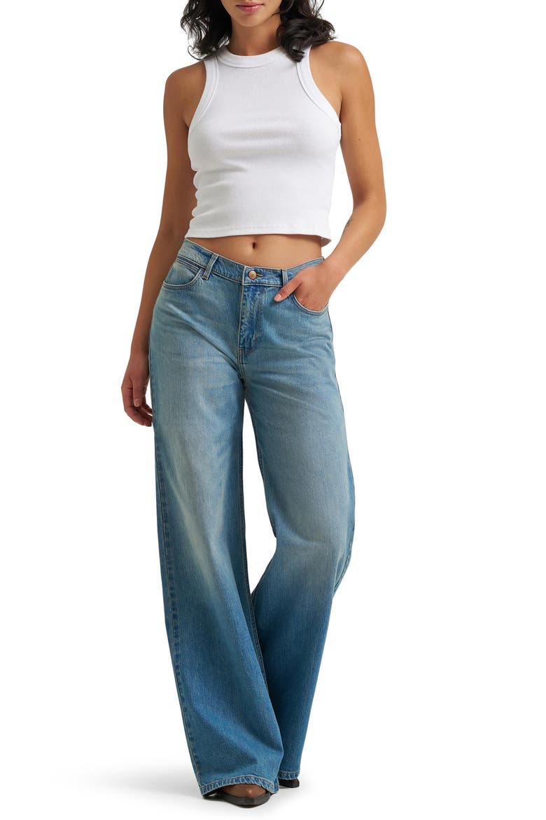 Low Rise Baggy Wide Leg Jeans, Alternate, color, GLACIER