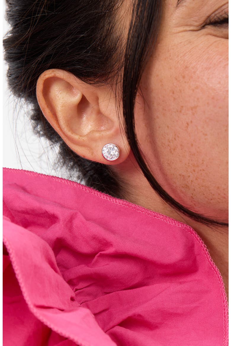 Baroness Cubic Zirconia Stud Earrings, Alternate, color, SILVER-WHITE