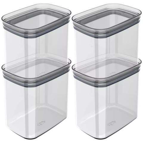 Airtight Clear Stackable Food Storage Container Set with Leak Proof Lid