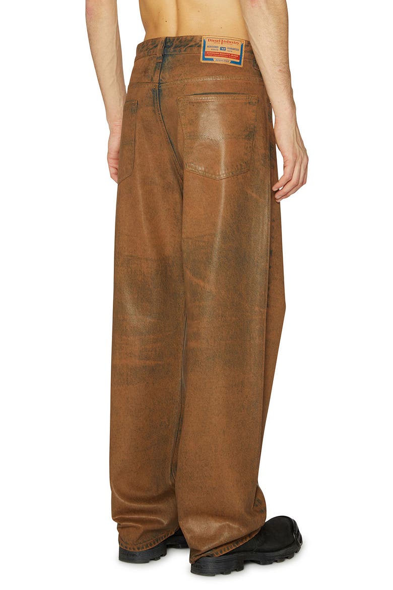 2001 D-Macro Relaxed Fit Coated Jeans, Alternate, color, BROWN DENIM
