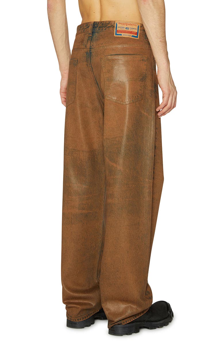 DIESEL<sup>®</sup> 2001 D-Macro Relaxed Fit Coated Jeans, Alternate, color, Brown Denim
