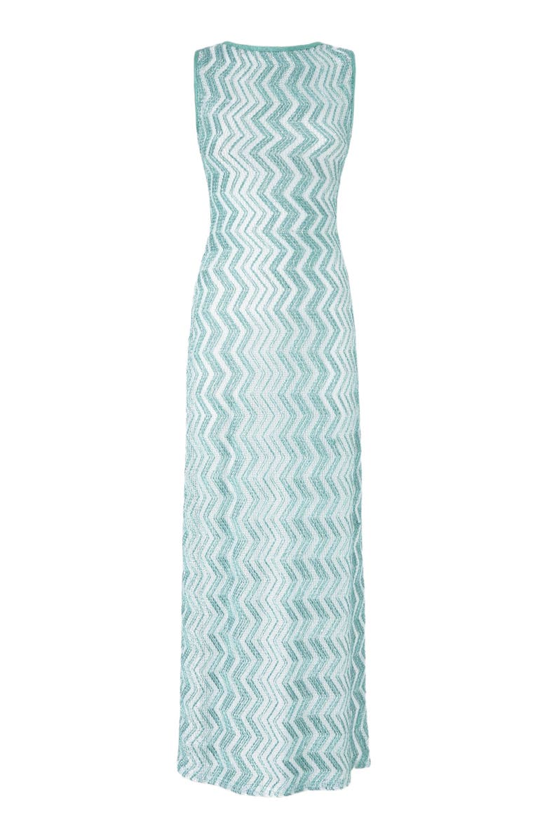Missoni Long Mesh Cover-up Dress With Zigzag Pattern, Sequins, And Cut-out Detail, Alternate, color, Light Blue