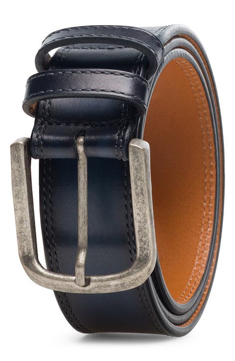 Wayne Burnished Leather Belt