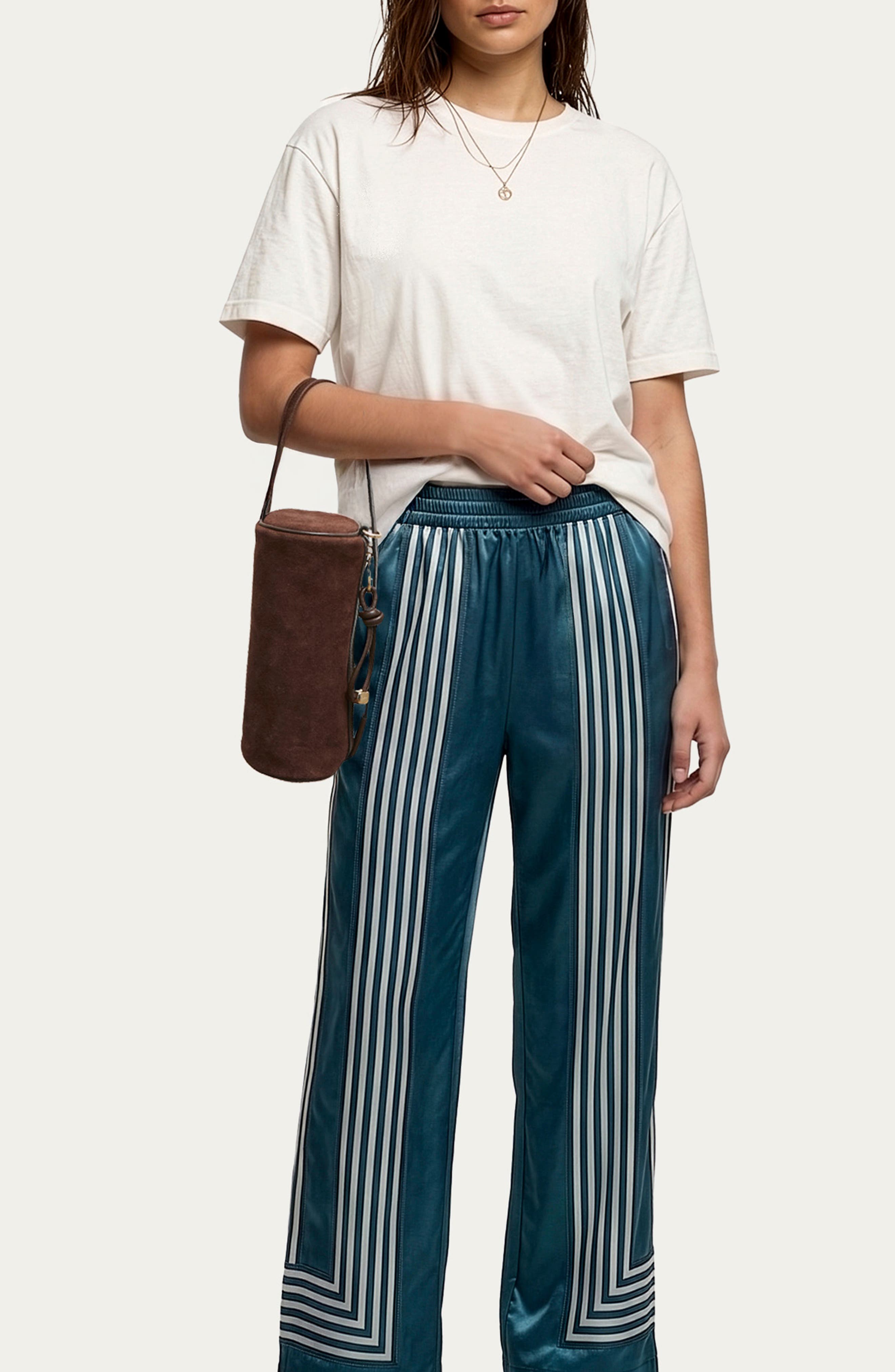 The Skipper Barrel Leather Shoulder Bag, Alternate, color, FUDGE SUEDE