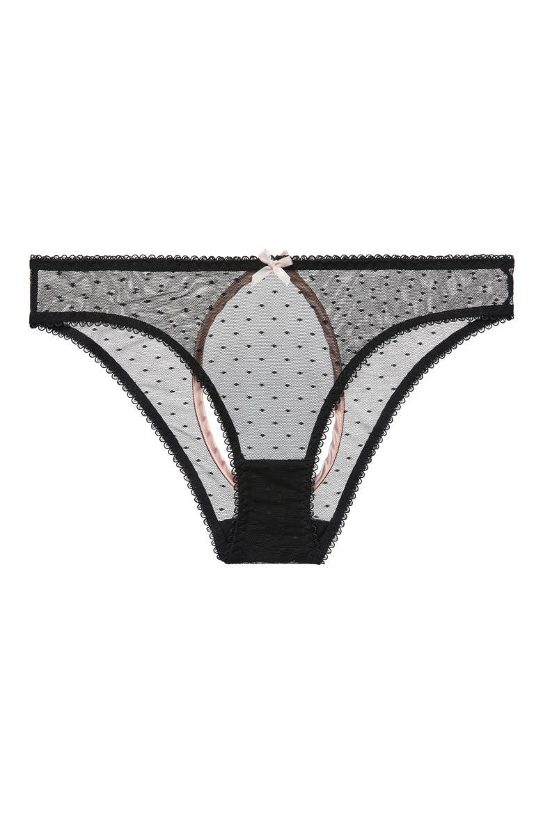 Coquine Open Back Bikini Briefs, Main, color, BLACK