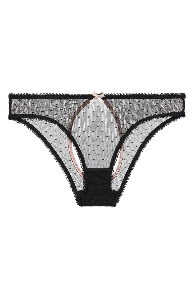Von Follies By Dita Von Teese Coquine Open Back Bikini Briefs, Main, color, Black