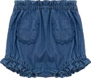 Charlotte & George Woven Denim Lace Trim Bottom Bloomer