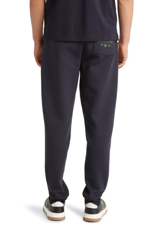 Hugo Boss Boss X Nfl Cotton-blend Tracksuit Bottoms With Collaborative Branding In Dark Blue