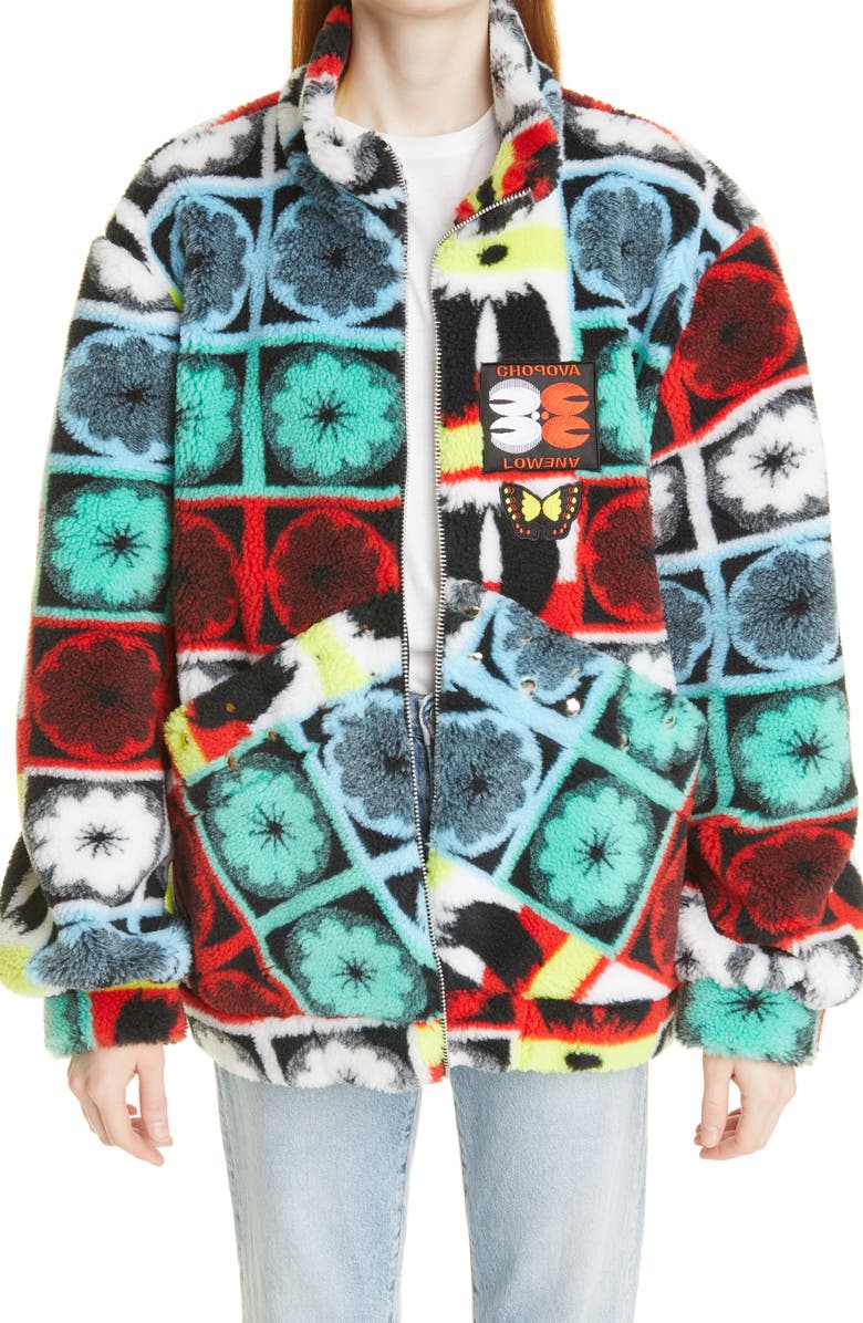 Chopova Lowena Petzi Oversize Recycled High Pile Fleece Jacket, Main, color, 