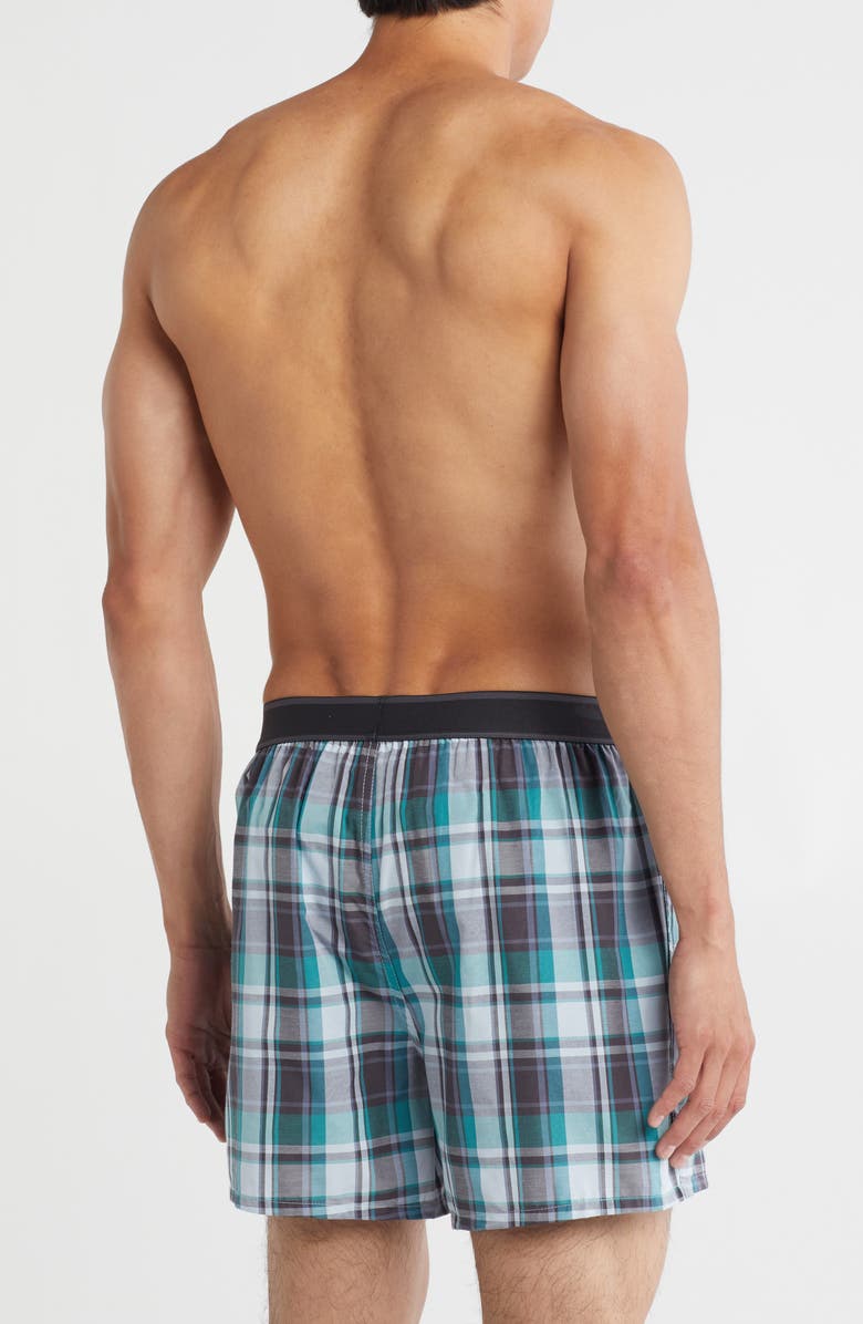 NORDSTROM RACK Assorted 3-Pack Modern Fit Woven Boxers, Alternate, color, Blue Microgrid Multi