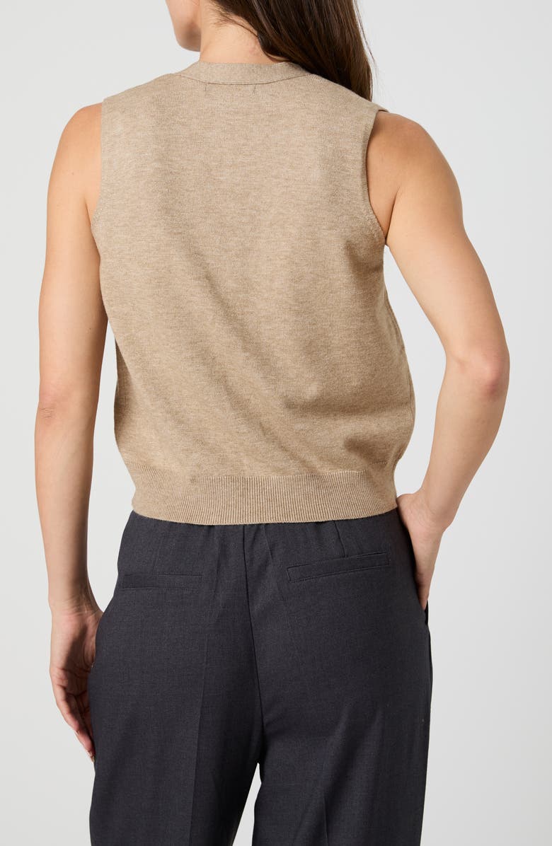 French Connection Cozy Sleeveless Cardigan, Alternate, color, Light Camel Melange