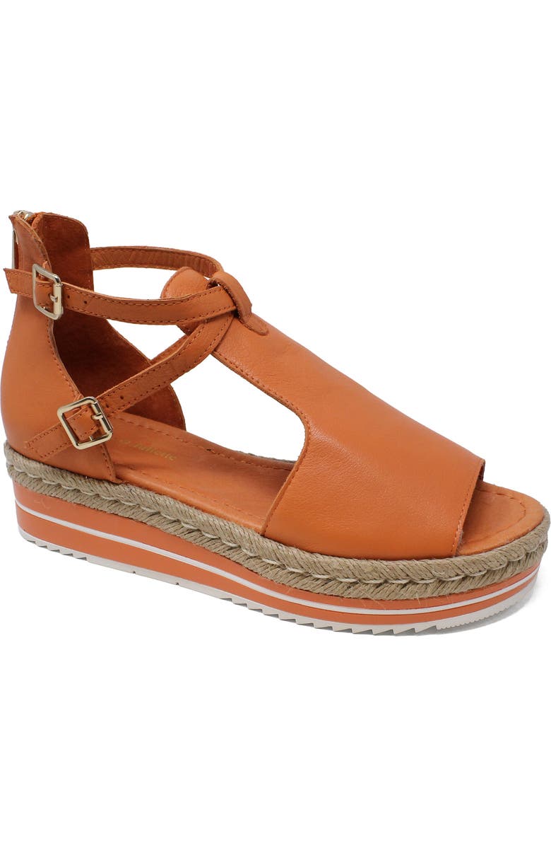 DJANGO AND JULIETTE Alexys Flatform Sandal, Main, color, Orange Leather