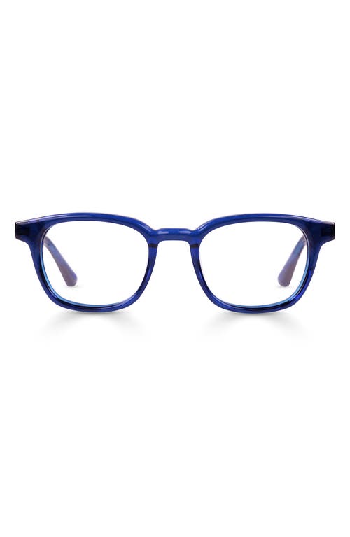 Eyebobs Shareholder 47mm Square Reading Glasses In Cobalt Blue Crystal