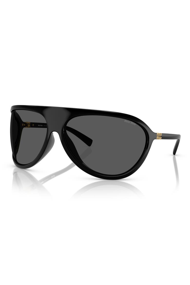 75mm Oversize Shield Sunglasses, Alternate, color, DARK GREY