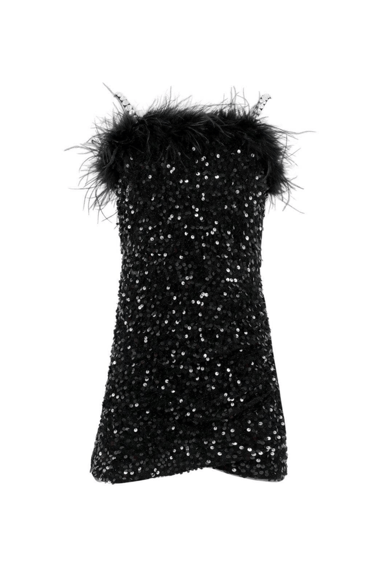 Midnight Shimmer Mini Dress, Main, color, Black