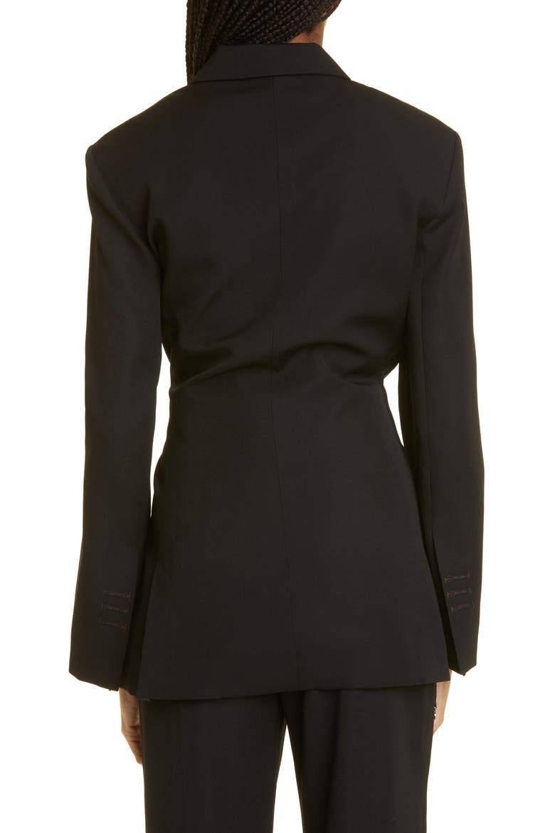 Tibau Cross Button Virgin Wool Jacket, Alternate, color, 990 BLACK
