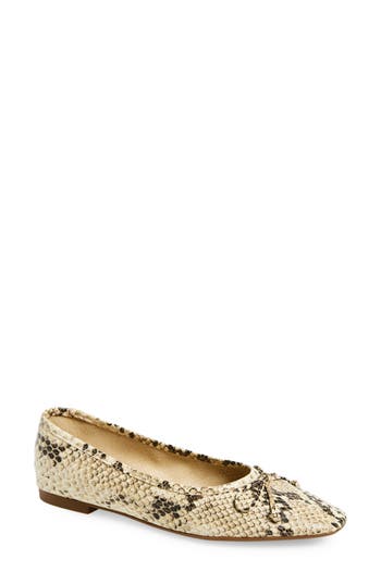 Schutz Arissa Snakeskin Embossed Ballet Flat In Animal Print