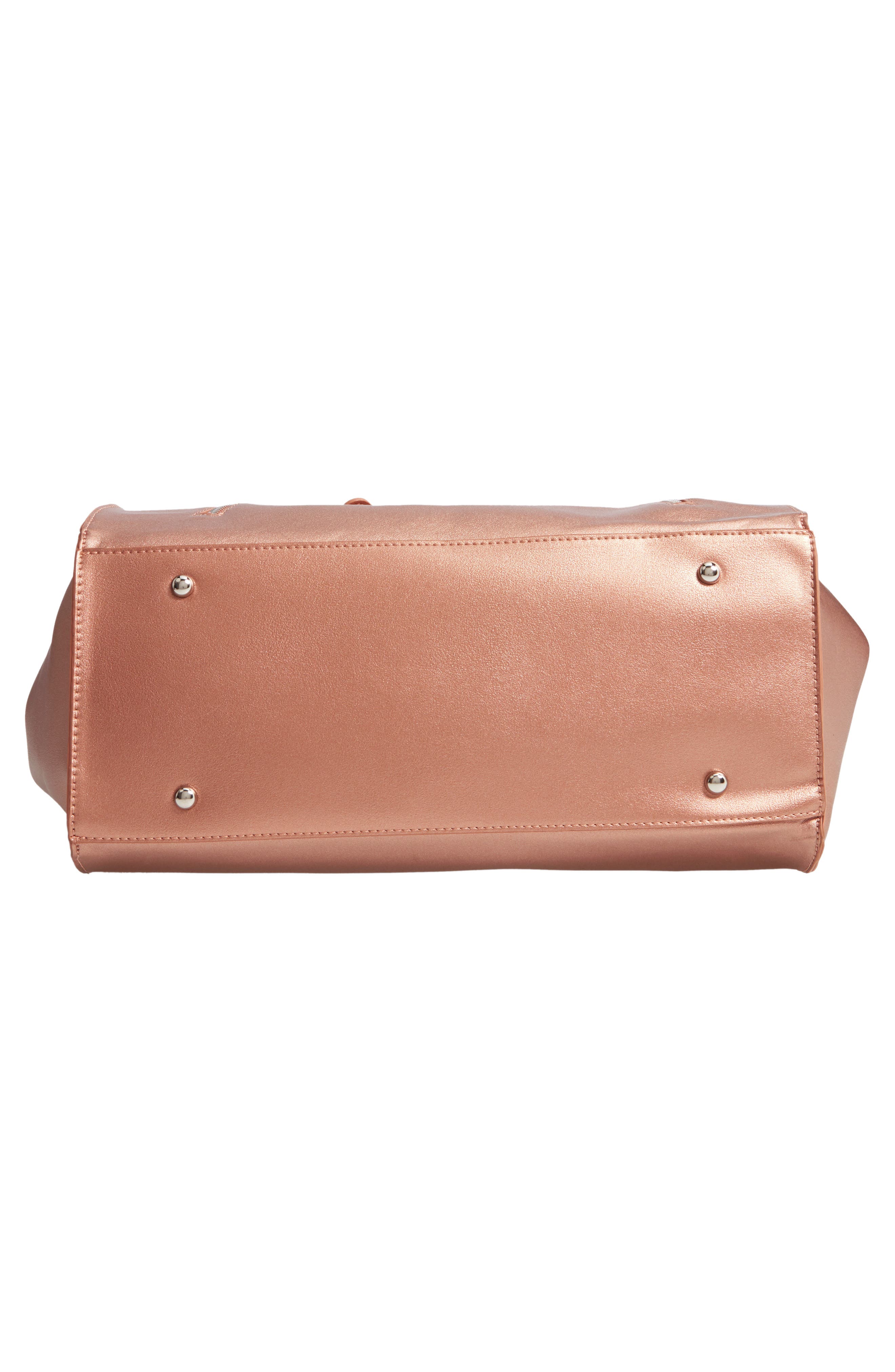Large Faux Leather Carryall Tote, Alternate, color, ROSE GOLD
