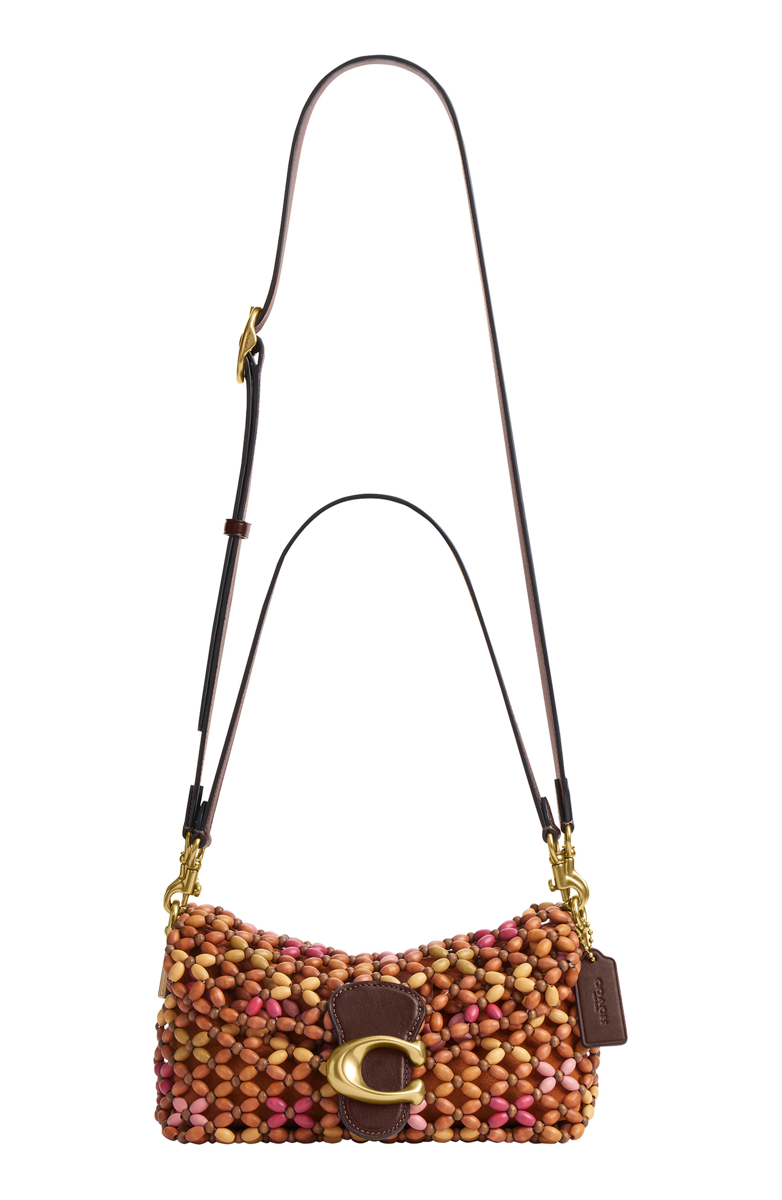 COACH Tabby 26 Wooden Bead Shoulder Bag, Alternate, color, Maple Multi