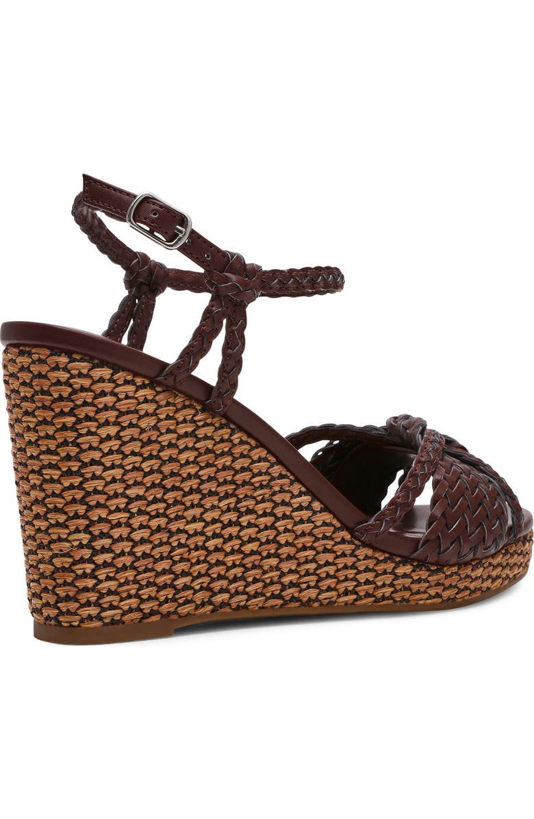 Anne Klein Vow Braided Wedge Sandal, Alternate, color, Chocolate Brown Woven