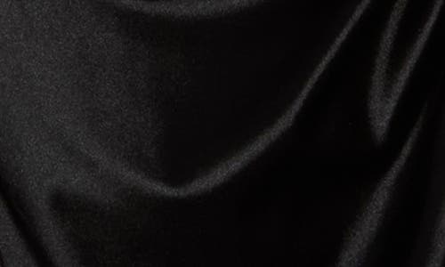 Chelsea28 Ruched Cap Sleeve Satin Midi Dress In Black