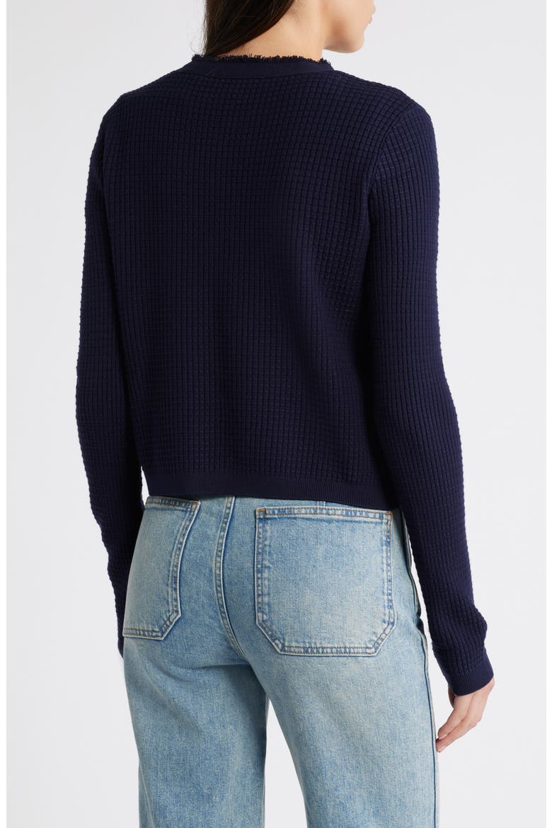 Textured Knit Cardigan, Alternate, color, NAVY