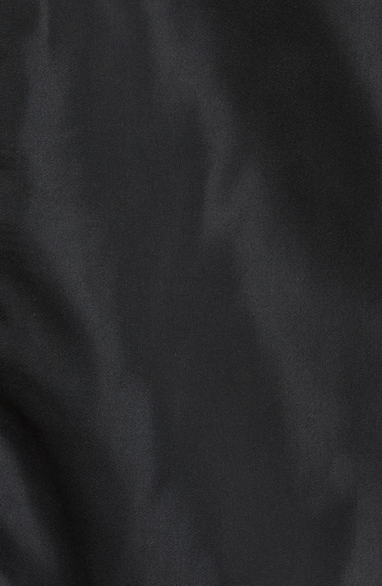 Blanc Noir Flight Hooded Bomber Jacket with Faux Fur Trim, Alternate, color,