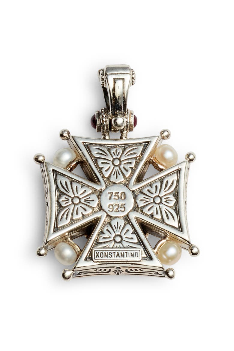 Hestia Topaz Cross Pendant, Alternate, color, SILVER/ GOLD/ WHITE/ BLUE