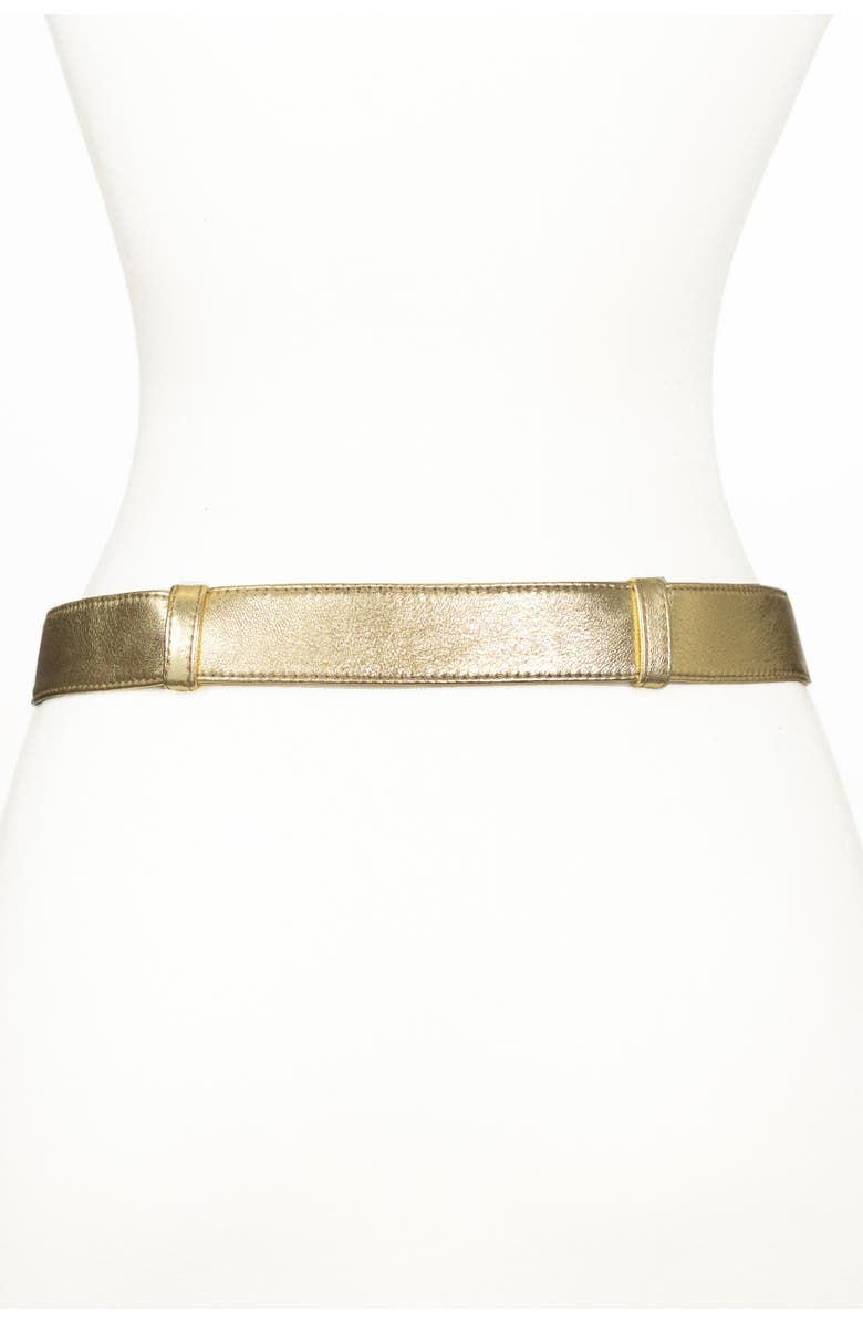 Raina Belts Viper D Link Buckle Leather Belt, Alternate, color, Gold