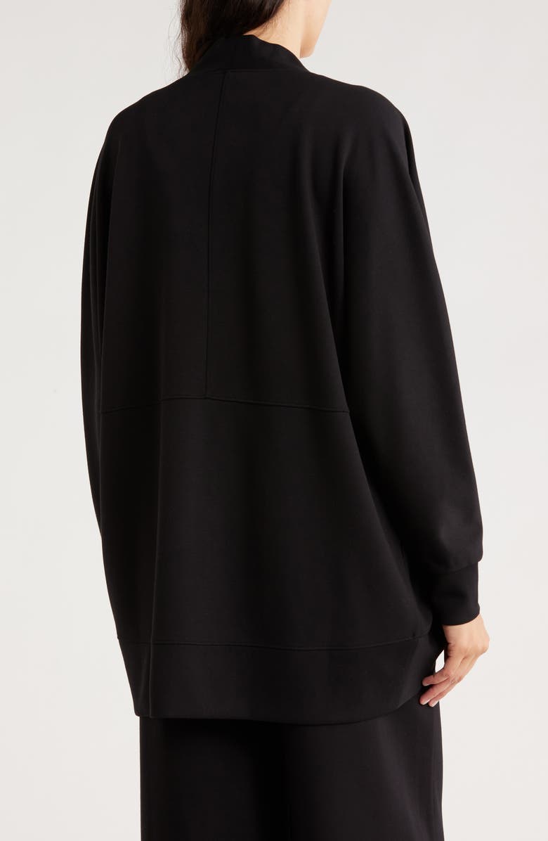 Caslon<sup>®</sup> Long Sleeve Scuba Knit Cocoon Cardigan, Alternate, color, Black