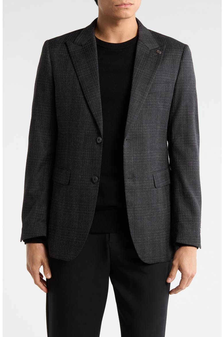 Slim Fit Solid Stretch Sport Coat, Main, color, BLACK