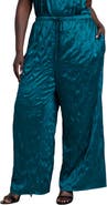 ELOQUII Crinkle Satin Wide-Leg Pant