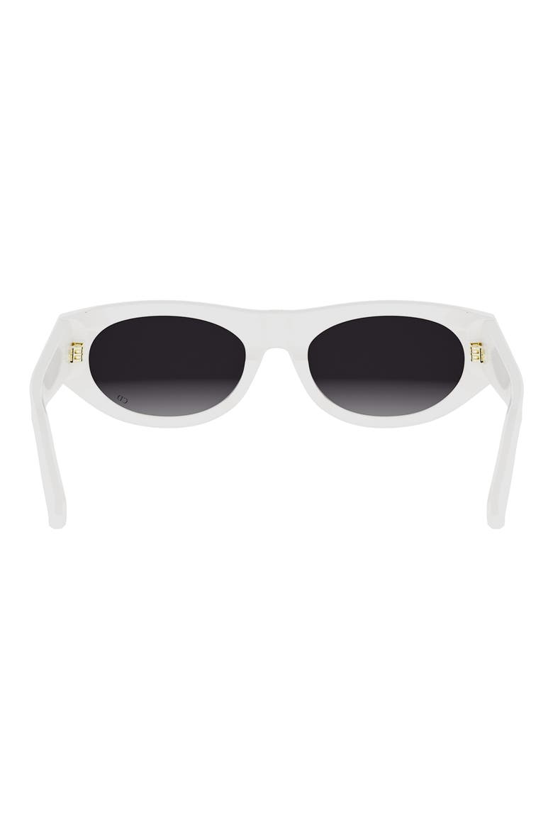 'DiorGlow B2I 53mm Oval Sunglasses, Alternate, color, IVORY / GRADIENT SMOKE