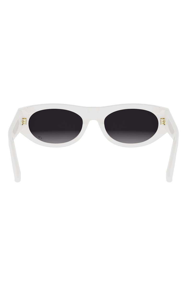 DIOR 'DiorGlow B2I 53mm Oval Sunglasses, Alternate, color, Ivory / Gradient Smoke