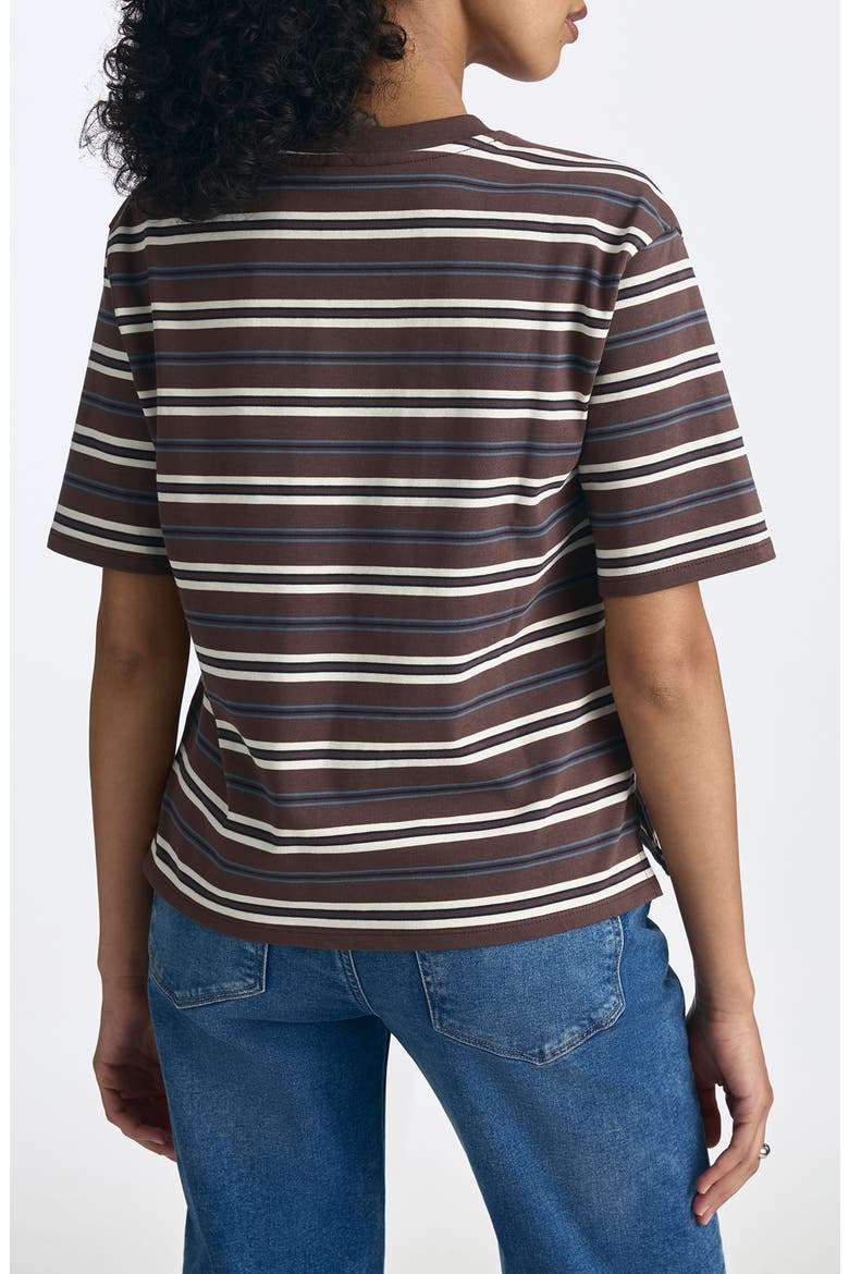Stripe Cotton Jersey T-Shirt, Alternate, color, CHOCOLATE MARTINI ST